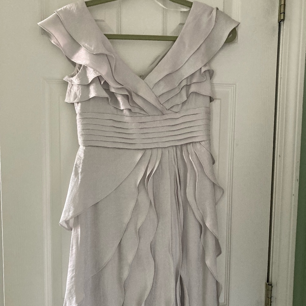 silver petaled cocktail dress szP